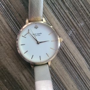 Kate Spade watch gold hardware 30mm face 10mm leather band